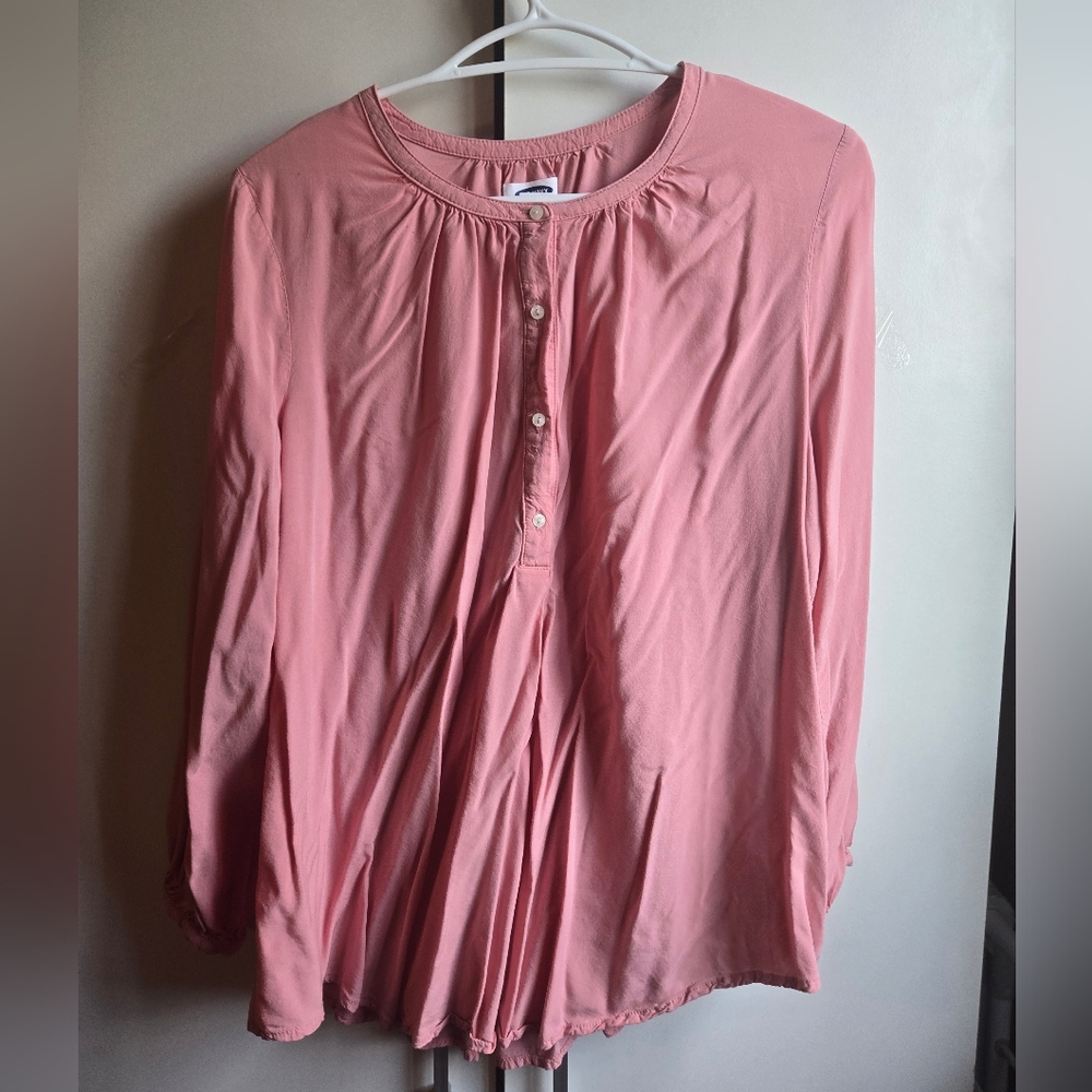 Pink Button-Up Women's Maternity Top